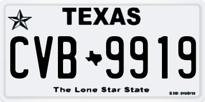 TX license plate CVB9919