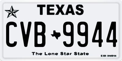 TX license plate CVB9944