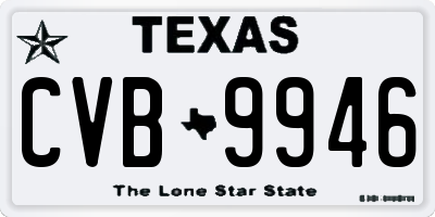 TX license plate CVB9946