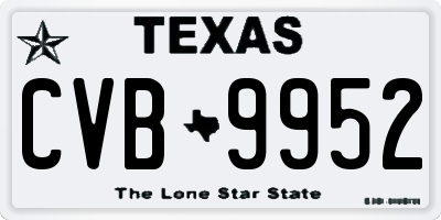 TX license plate CVB9952