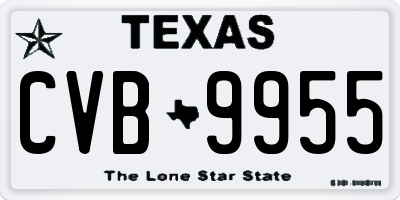 TX license plate CVB9955