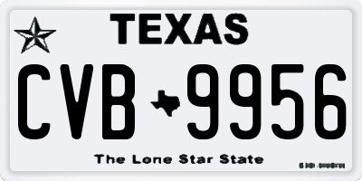 TX license plate CVB9956