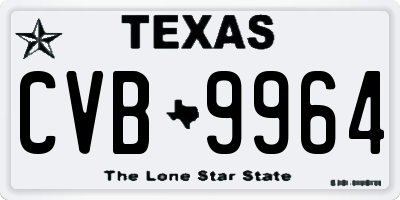 TX license plate CVB9964