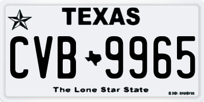 TX license plate CVB9965