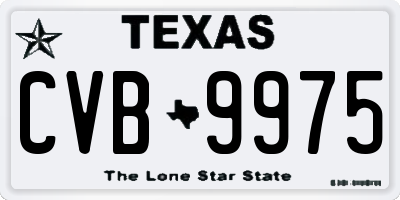 TX license plate CVB9975