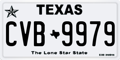 TX license plate CVB9979