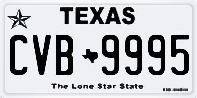 TX license plate CVB9995