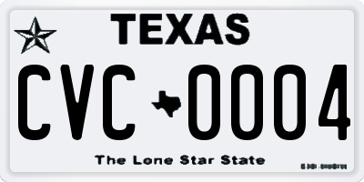 TX license plate CVC0004