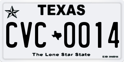 TX license plate CVC0014