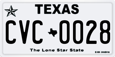 TX license plate CVC0028