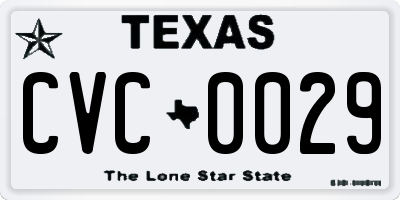 TX license plate CVC0029