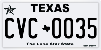 TX license plate CVC0035