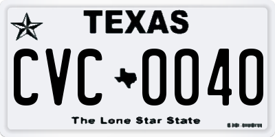 TX license plate CVC0040
