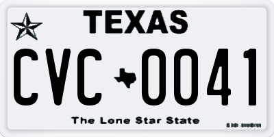 TX license plate CVC0041