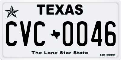 TX license plate CVC0046