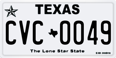 TX license plate CVC0049