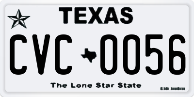 TX license plate CVC0056