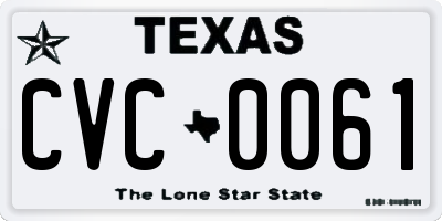 TX license plate CVC0061
