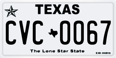 TX license plate CVC0067