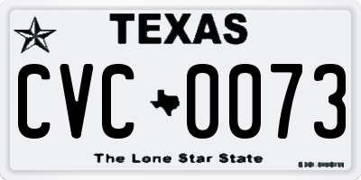 TX license plate CVC0073