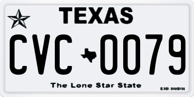 TX license plate CVC0079