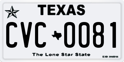 TX license plate CVC0081