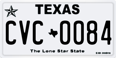 TX license plate CVC0084
