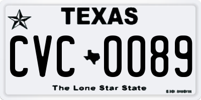 TX license plate CVC0089