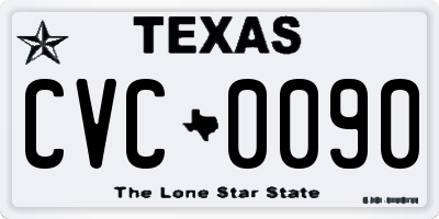 TX license plate CVC0090
