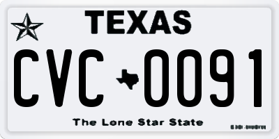 TX license plate CVC0091
