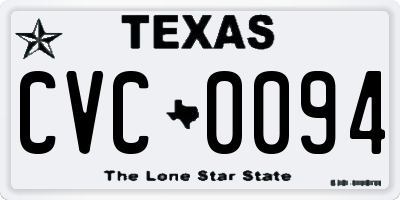 TX license plate CVC0094