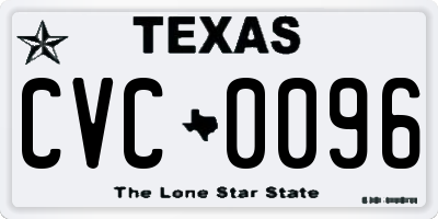 TX license plate CVC0096