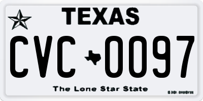 TX license plate CVC0097