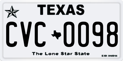 TX license plate CVC0098