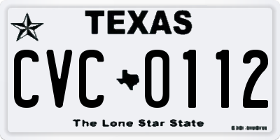 TX license plate CVC0112