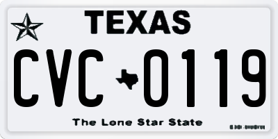 TX license plate CVC0119