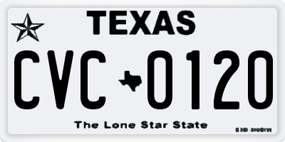 TX license plate CVC0120