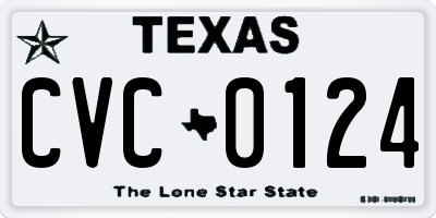 TX license plate CVC0124