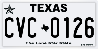 TX license plate CVC0126