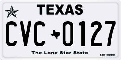 TX license plate CVC0127