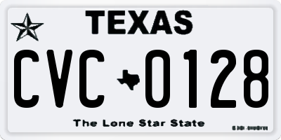 TX license plate CVC0128