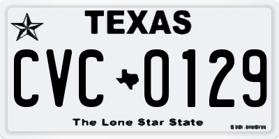 TX license plate CVC0129