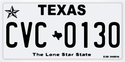 TX license plate CVC0130