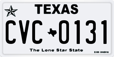 TX license plate CVC0131