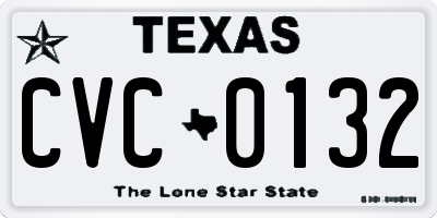 TX license plate CVC0132