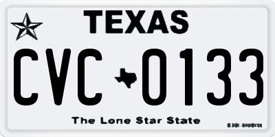 TX license plate CVC0133