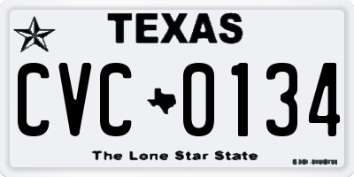 TX license plate CVC0134