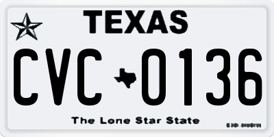 TX license plate CVC0136