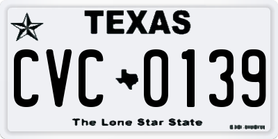 TX license plate CVC0139
