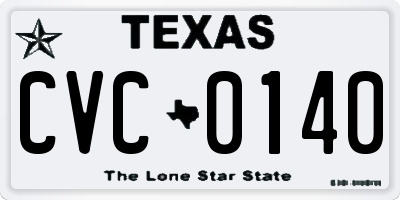 TX license plate CVC0140